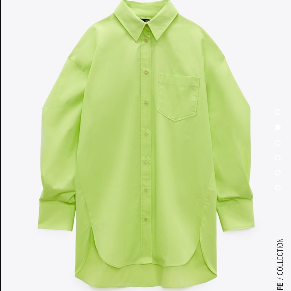 *NWT* Zara Green Oversized Button Down
